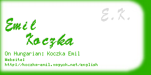 emil koczka business card